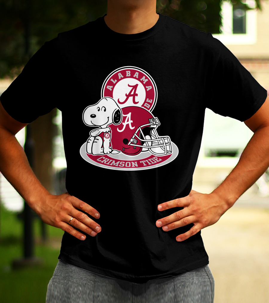 Alabama Crimson Tide Snoopy Helmet T-Shirt