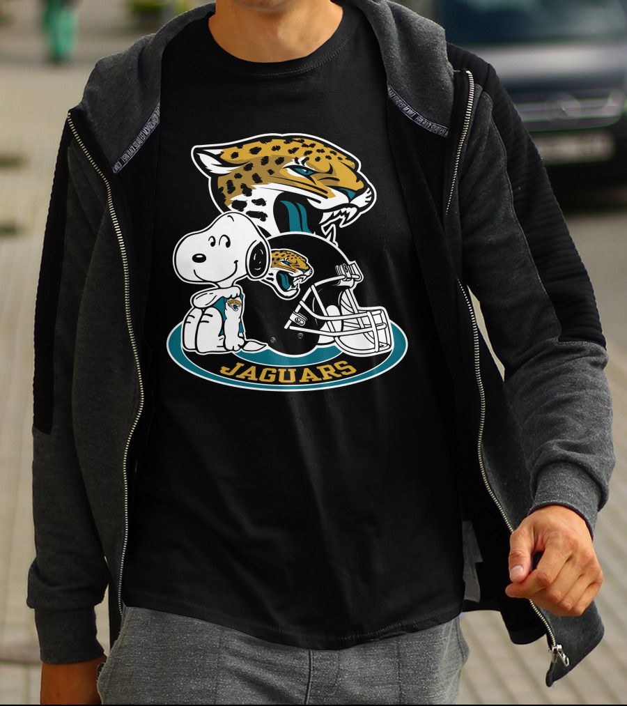 Jacksonville Jaguars Snoopy Helmet T-Shirt