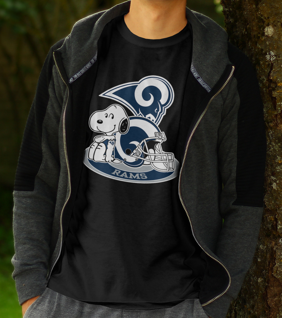 Los Angeles Rams Snoopy Football Helmet T-Shirt