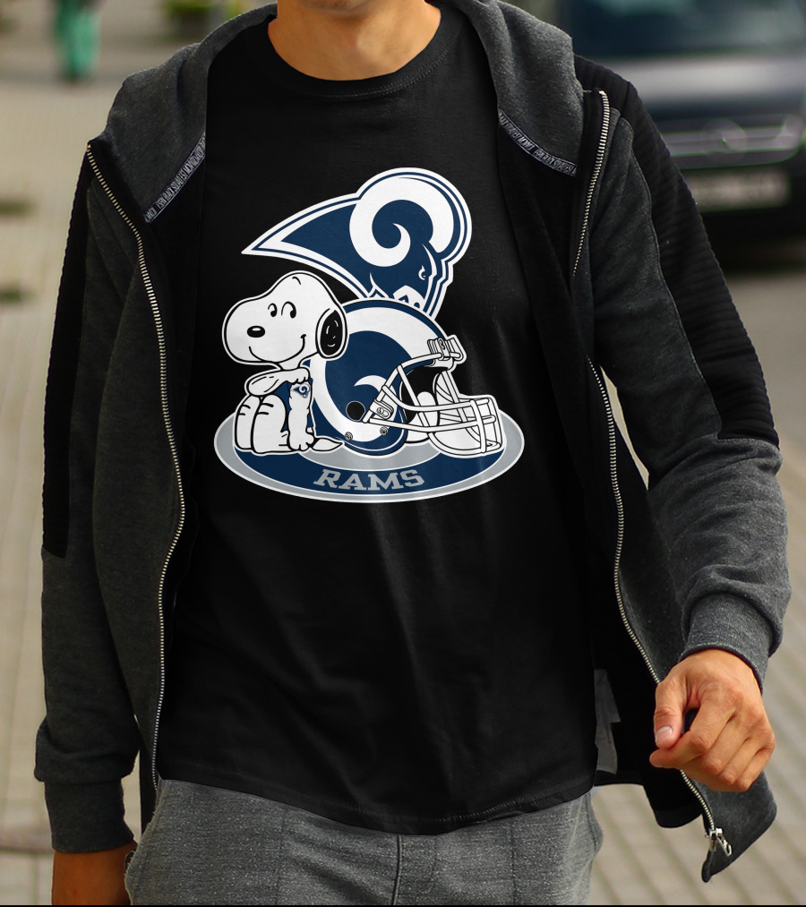 Los Angeles Rams Snoopy Football Helmet T-Shirt