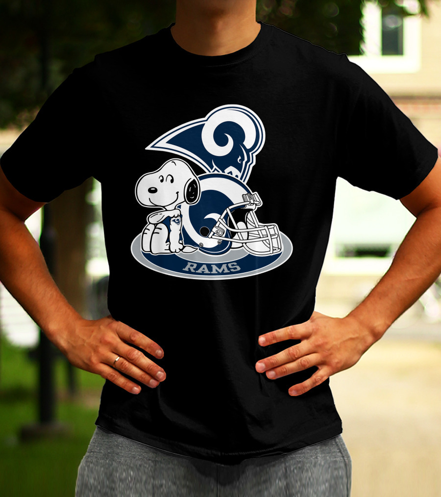 Los Angeles Rams Snoopy Football Helmet T-Shirt