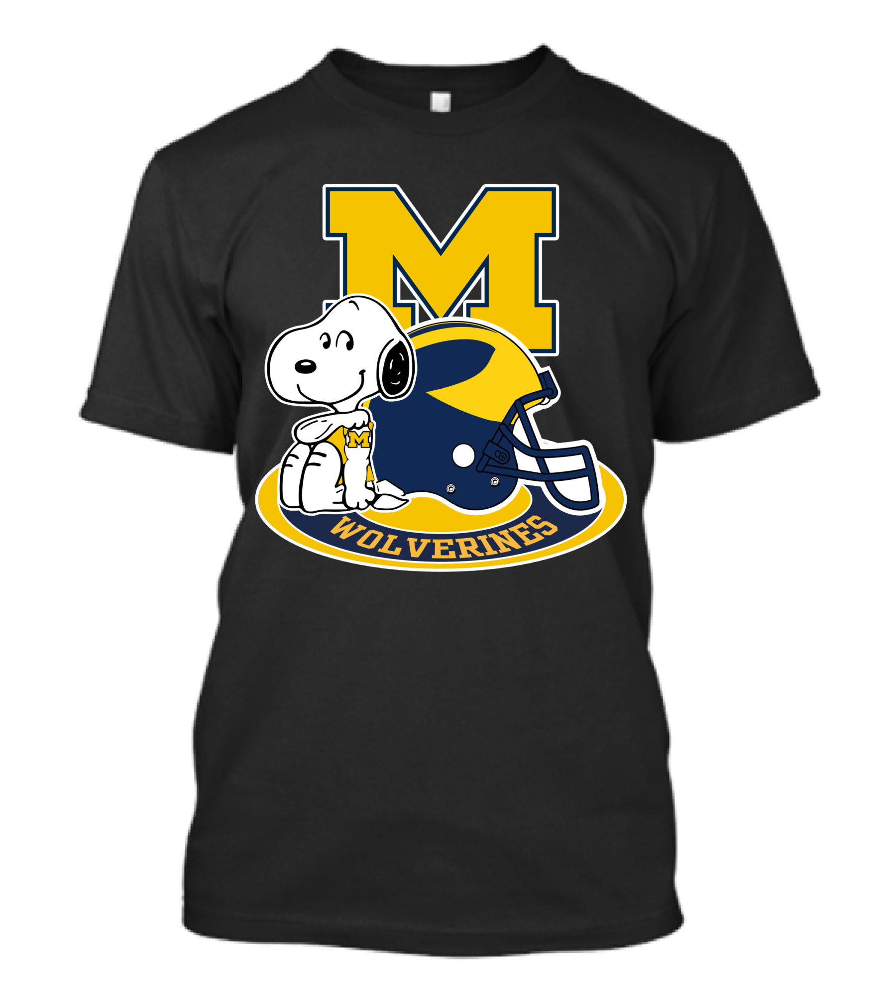 Michigan Wolverines Snoopy M Helmet T-Shirt