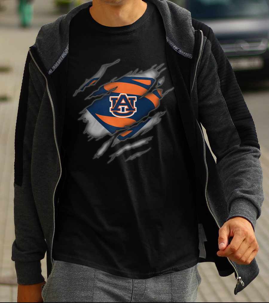 Auburn Tigers Superman Logo Tear T-Shirt