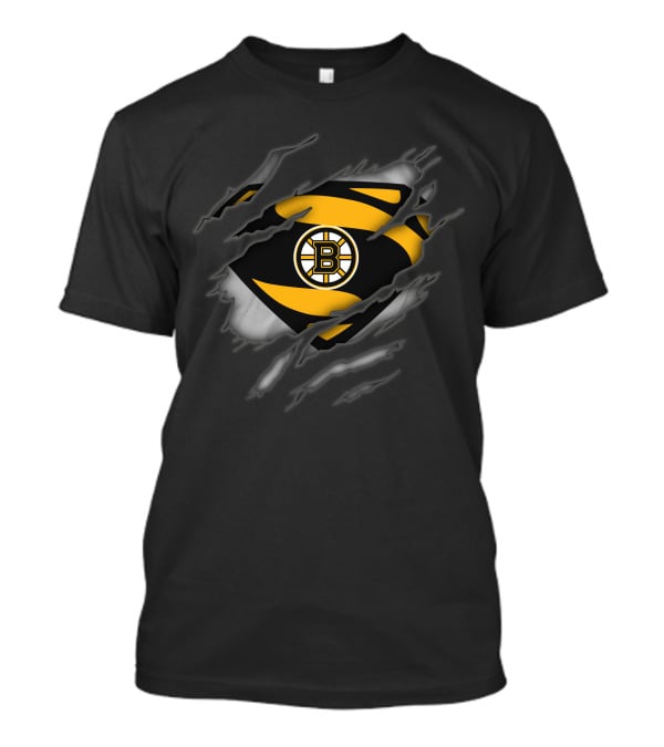 Boston Bruins Superman Logo Dynamic Tear T-Shirt