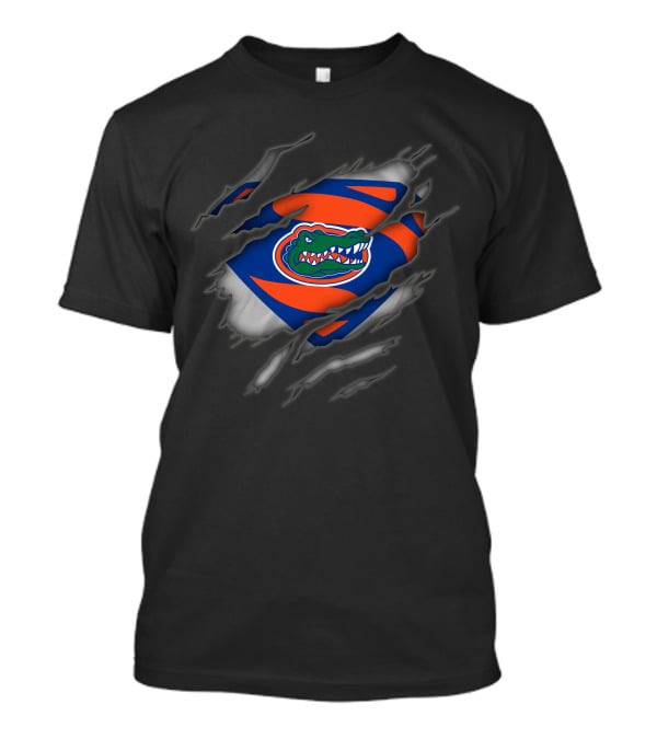 Florida Gators Torn Superman Logo Fan T-Shirt