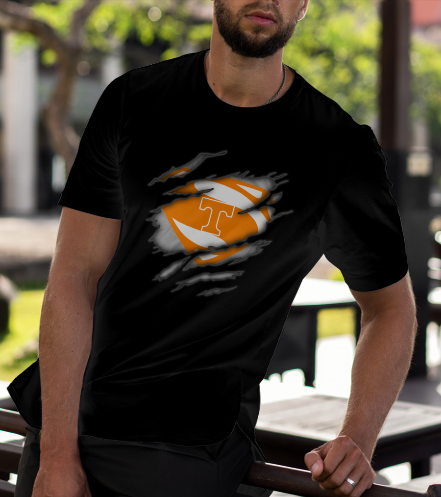 Tennessee Volunteers Iconic T Logo Superhero Rip T-Shirt