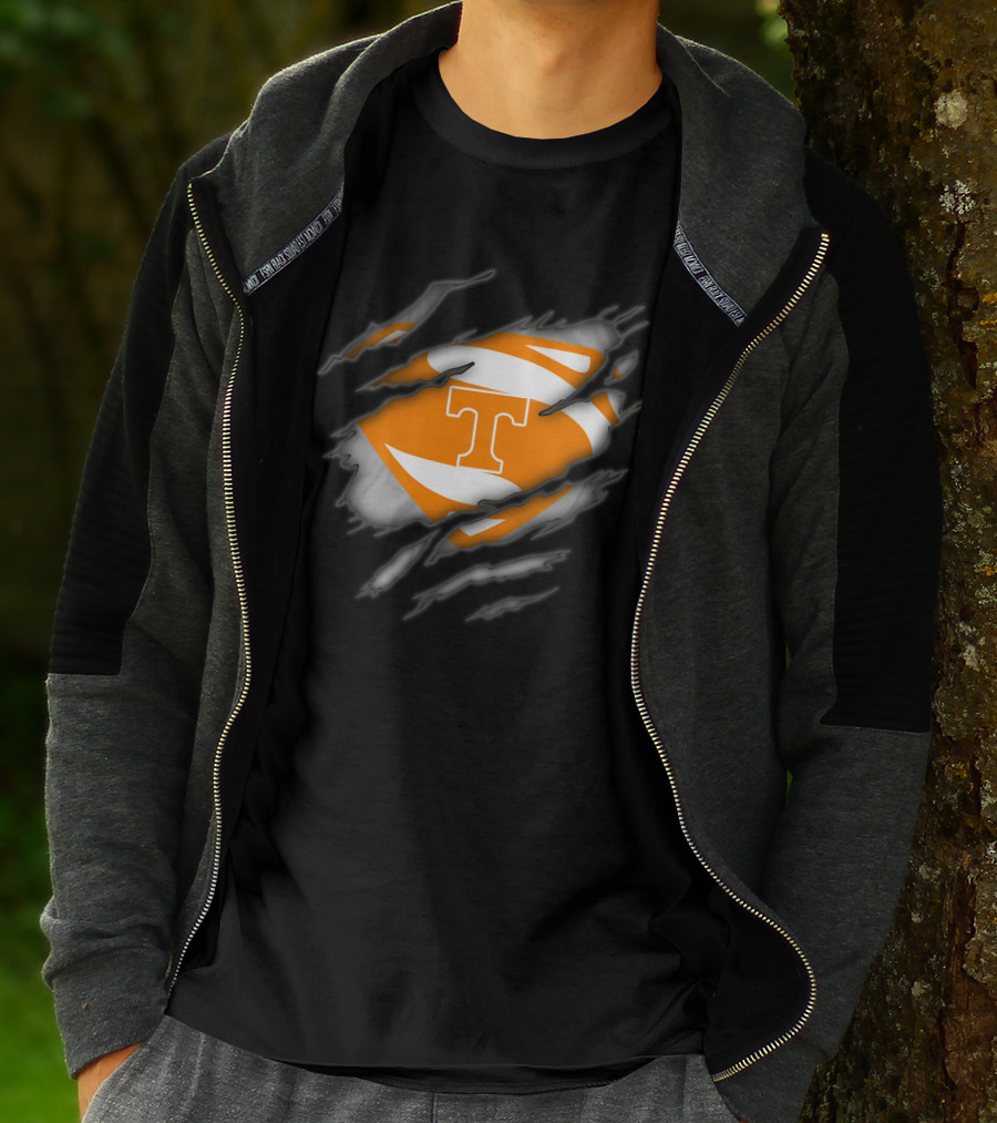 Tennessee Volunteers Iconic T Logo Superhero Rip T-Shirt