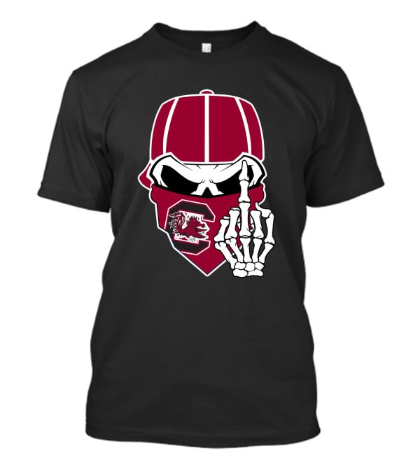 South Carolina Gamecocks Skull Bandana Skeleton Hand T-Shirt
