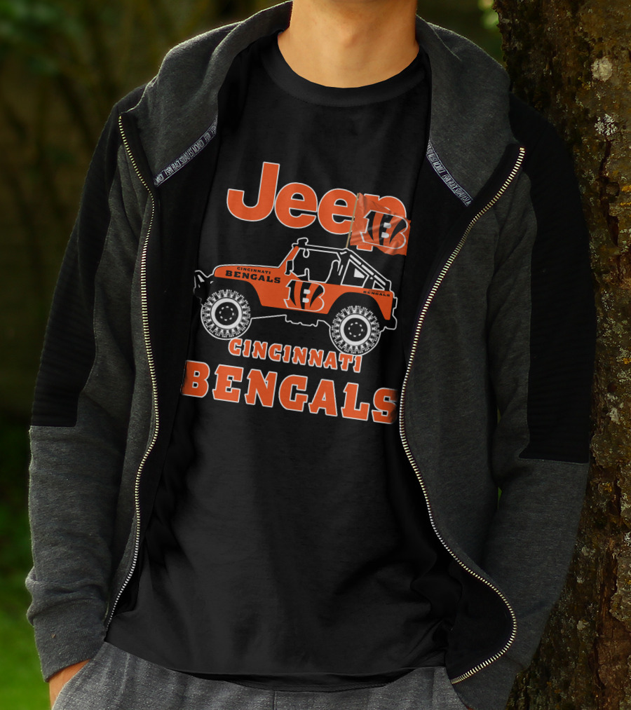 Jeep Cincinnati Bengals 18 Flag T-Shirt