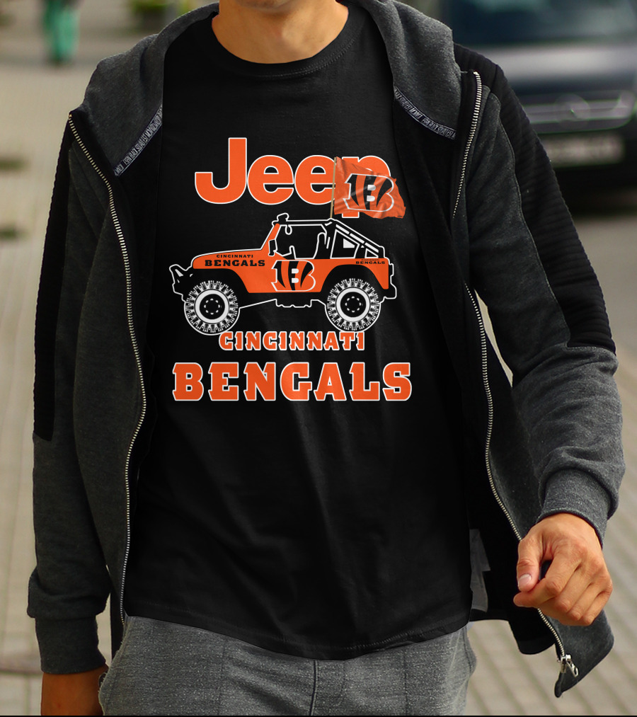 Jeep Cincinnati Bengals 18 Flag T-Shirt