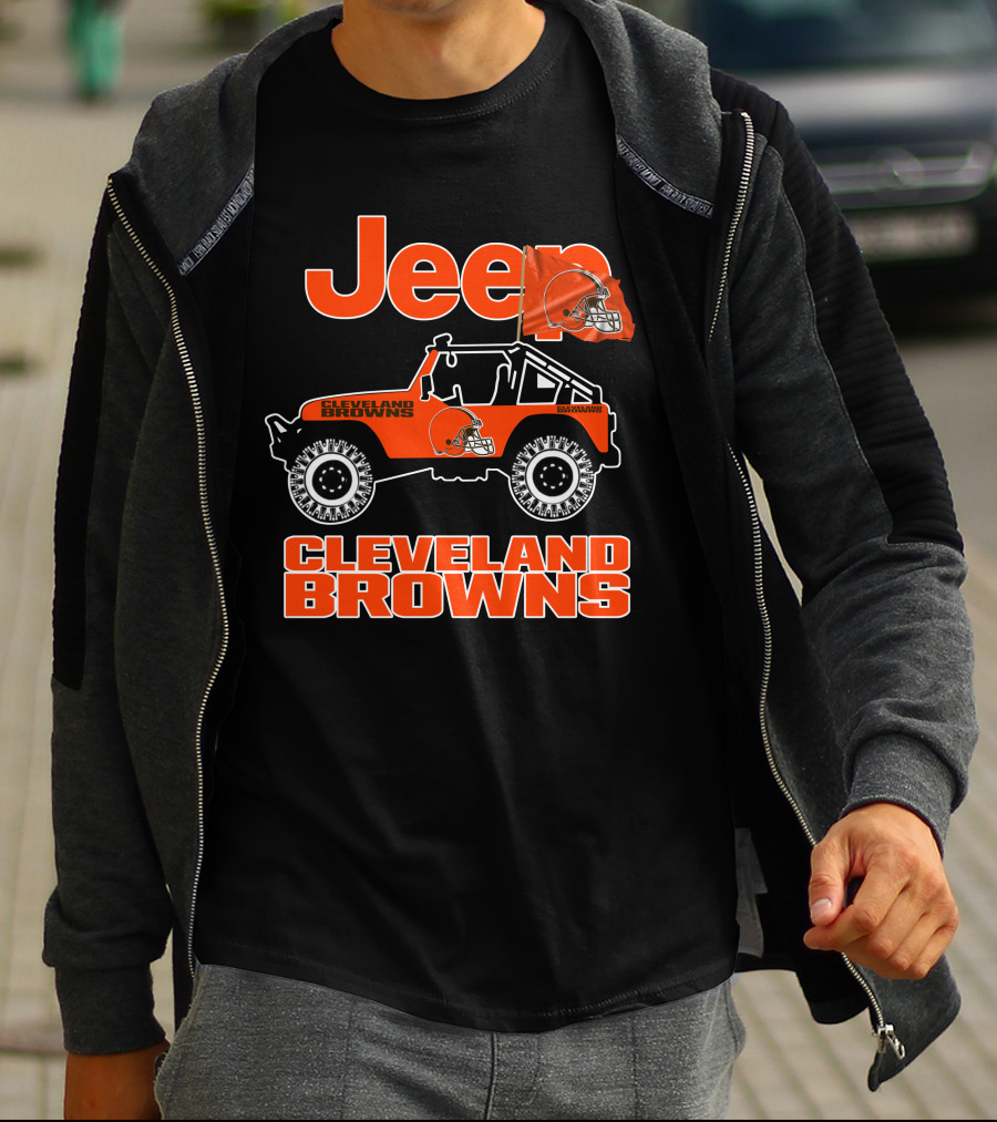 Jeep Cleveland Browns Off-Road Adventure Fan Enthusiast T-Shirt