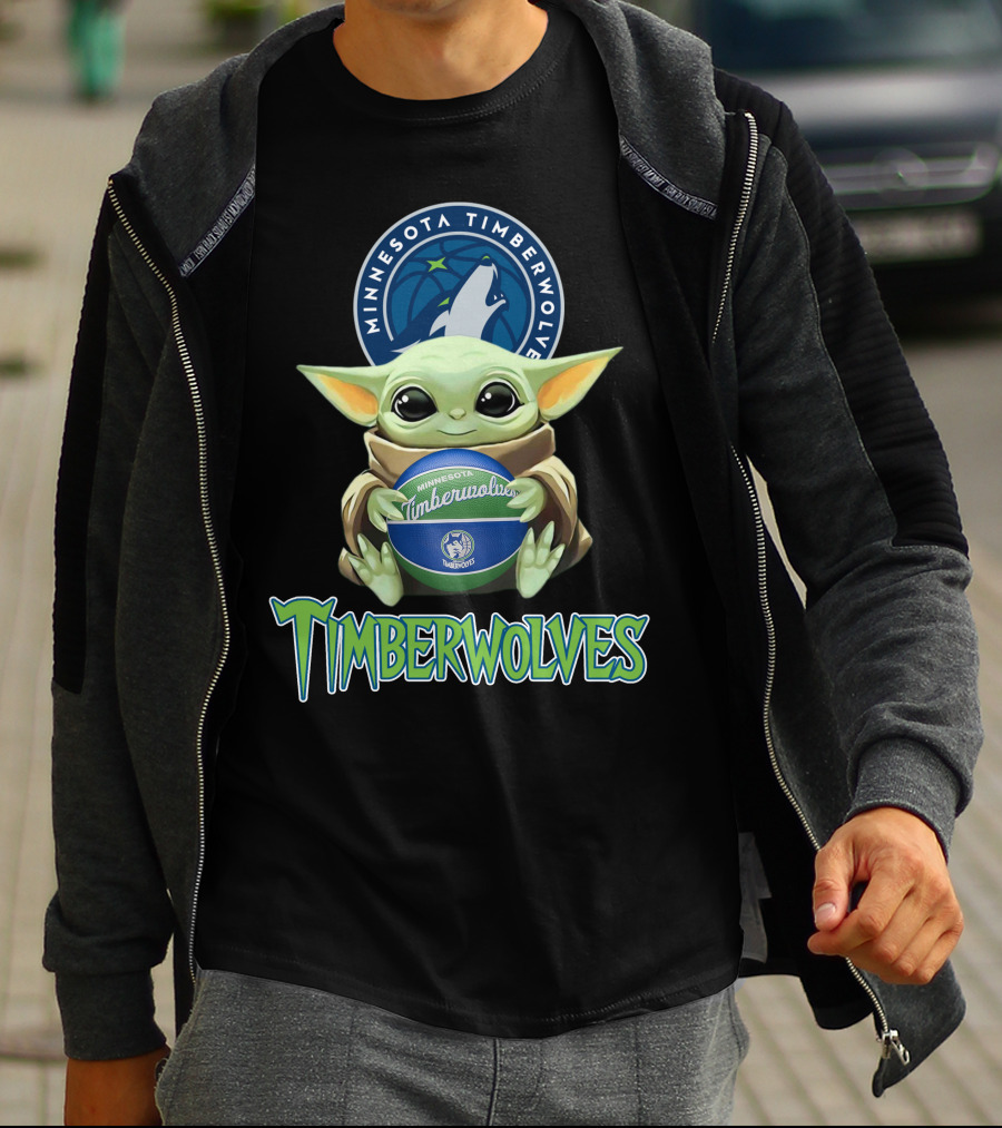 Minnesota Timberwolves Baby Yoda Basketball T-Shirt