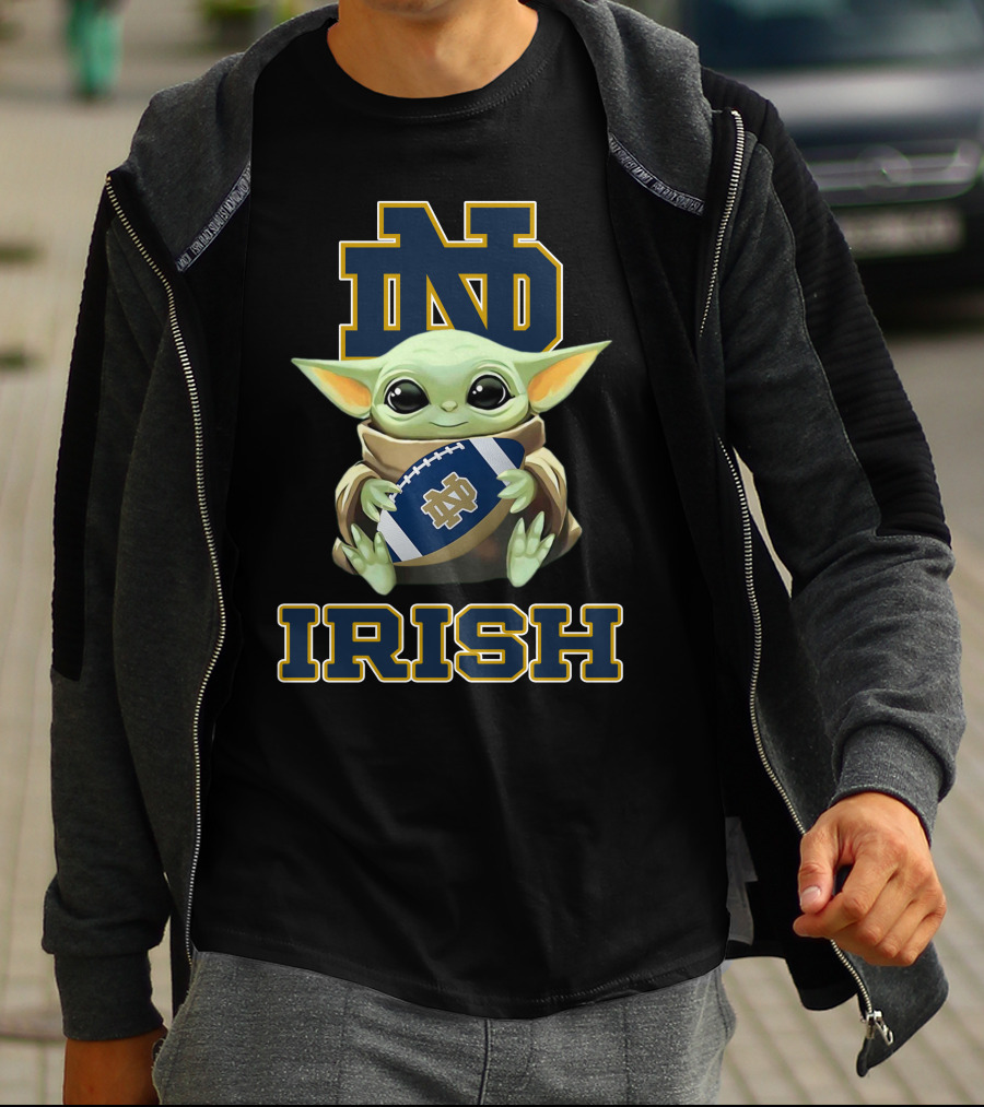 Notre Dame Fighting Irish Nd Baby Yoda Football Irish T-Shirt