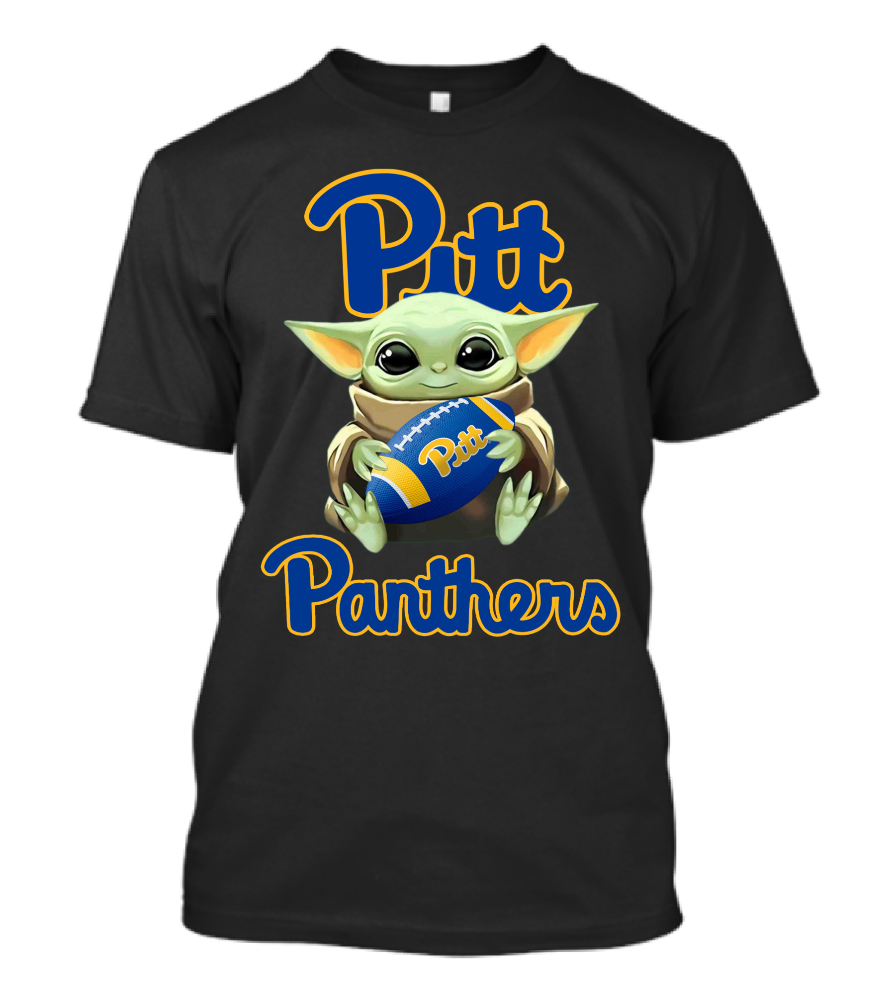 Pitt Panthers Baby Yoda Holding Football T-Shirt