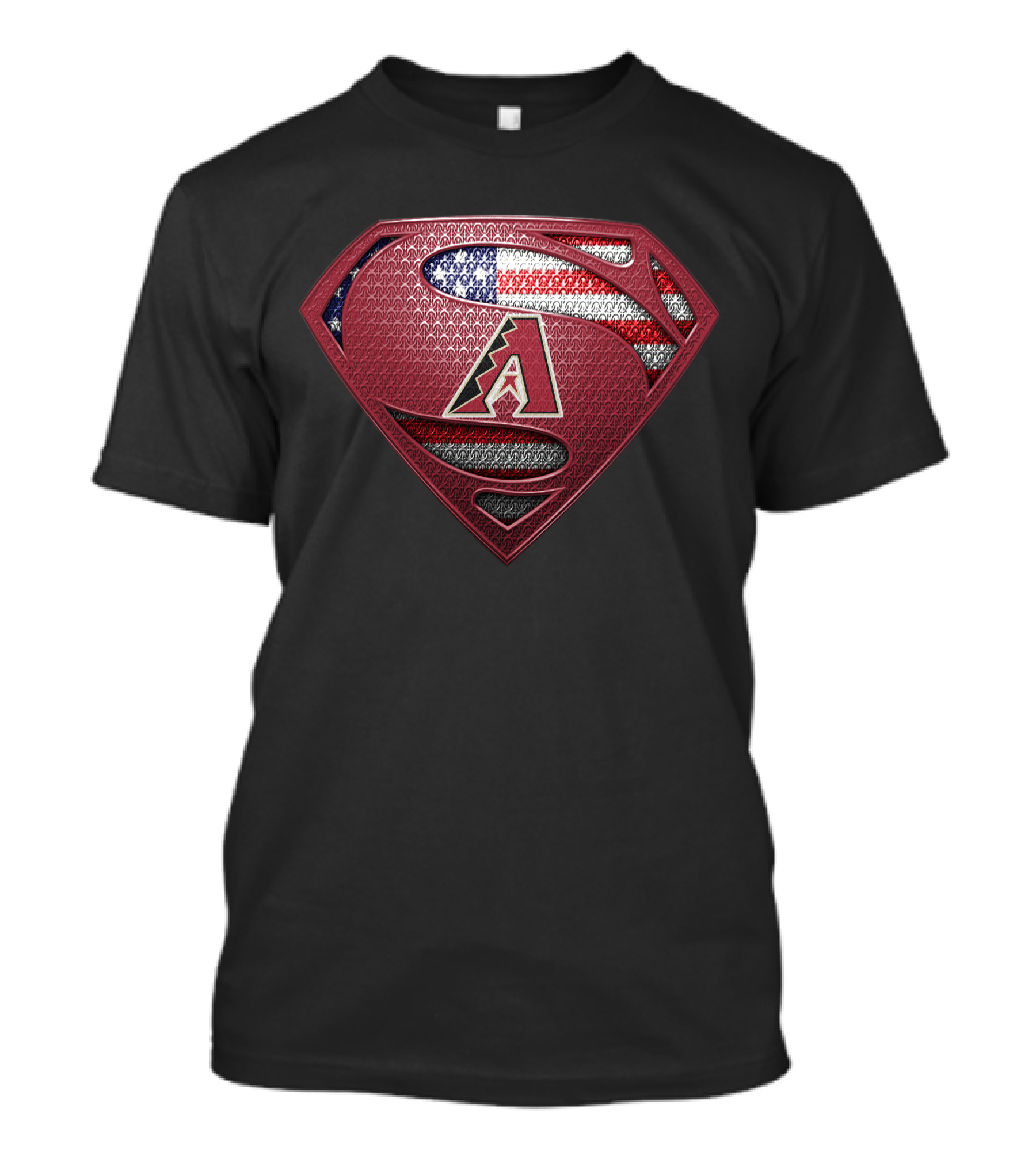 Arizona Diamondbacks Superman Logo With American Flag T-Shirt