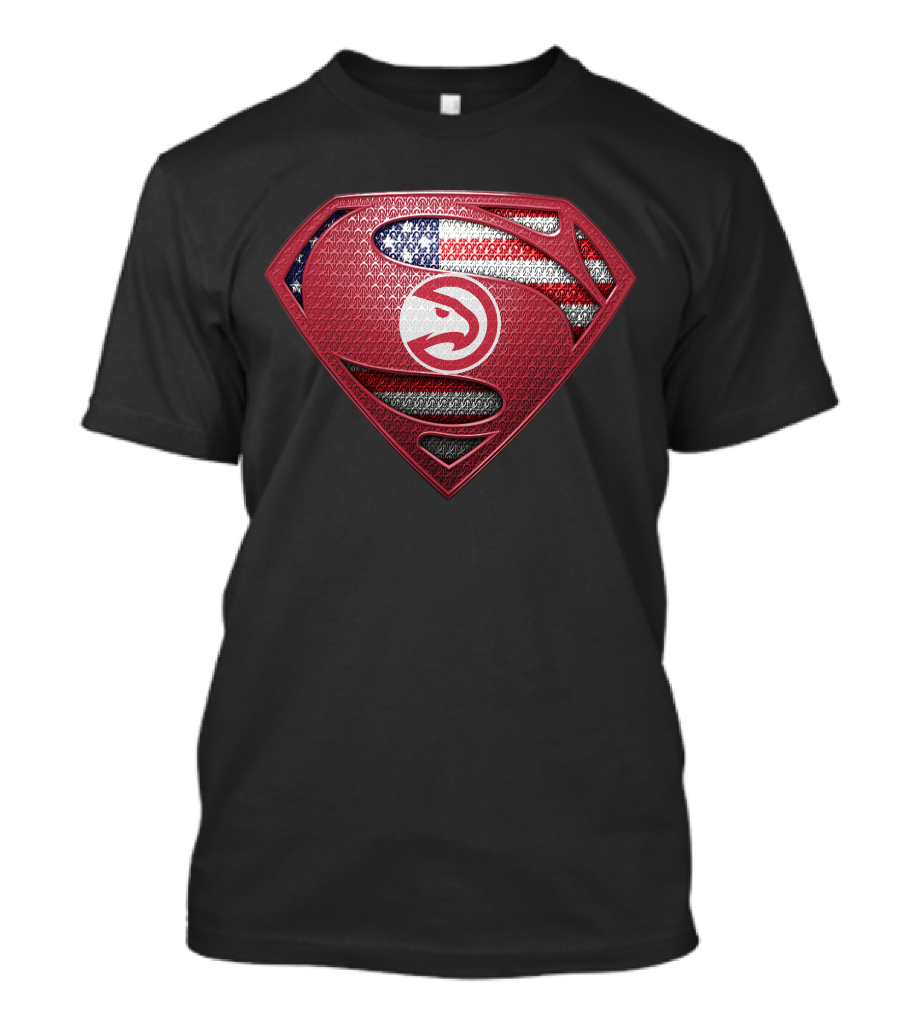 Atlanta Hawks Superman Shield American Flag Logo Vintage Style T-Shirt