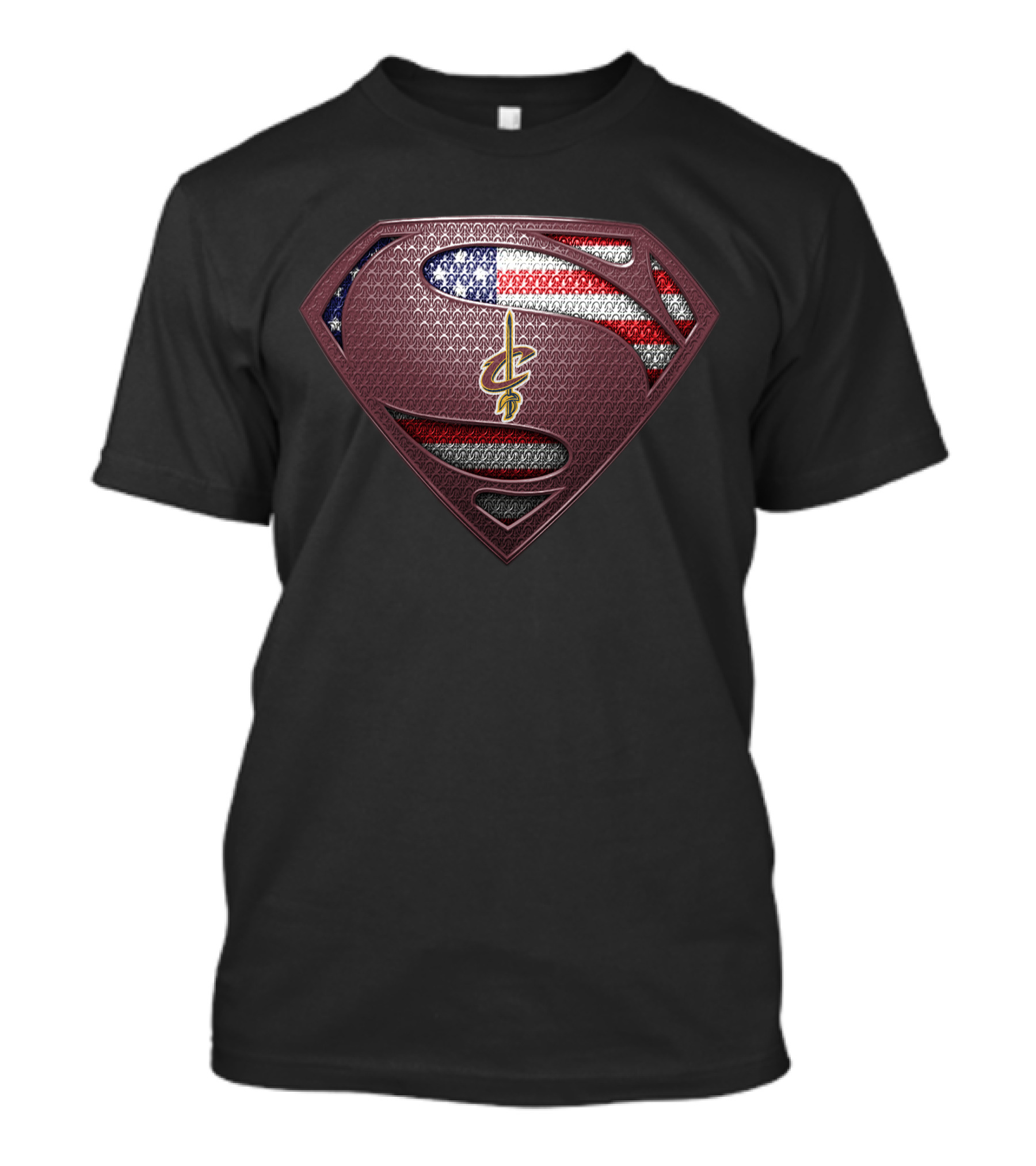 Cleveland Cavaliers Superman Logo American Flag T-Shirt