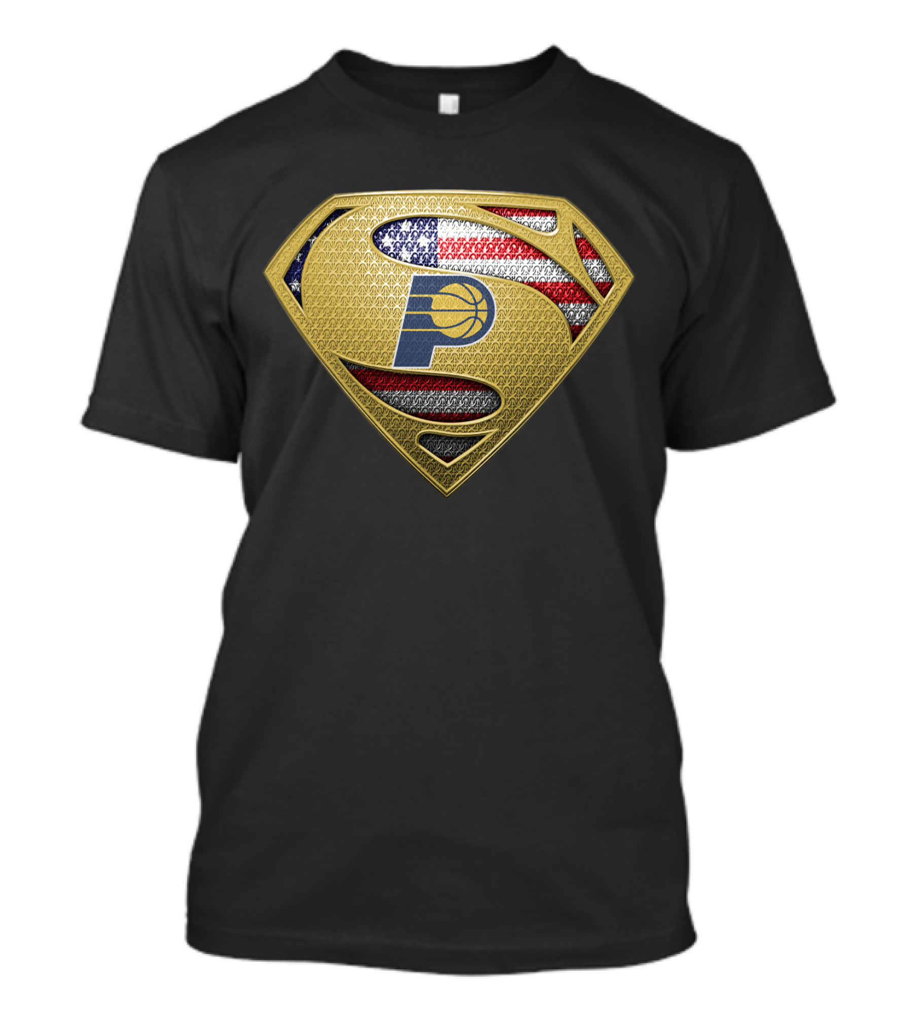 Indiana Pacers Superman Shield American Flag T-Shirt