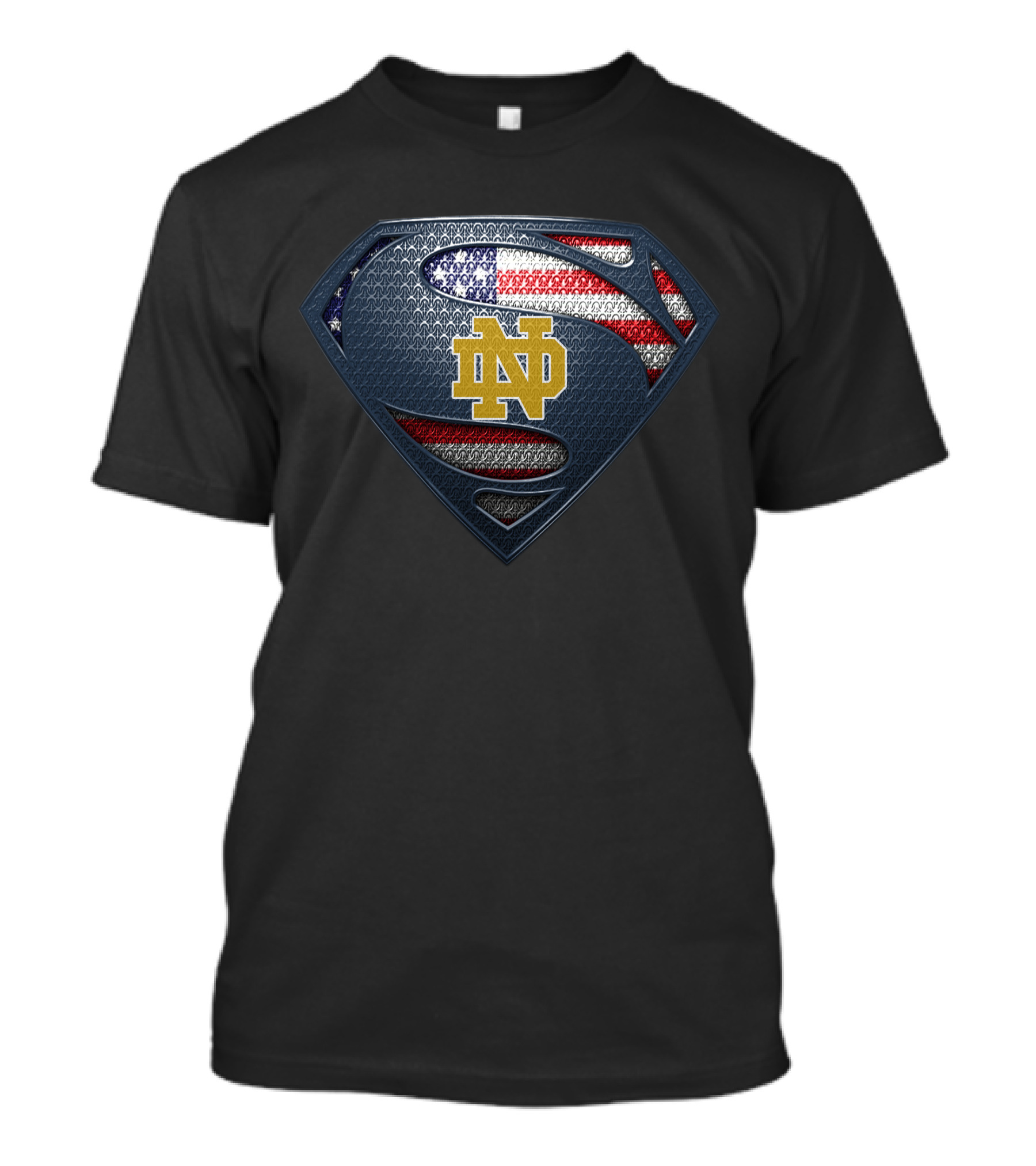 Notre Dame Fighting Irish Superman Usa Flag T-Shirt