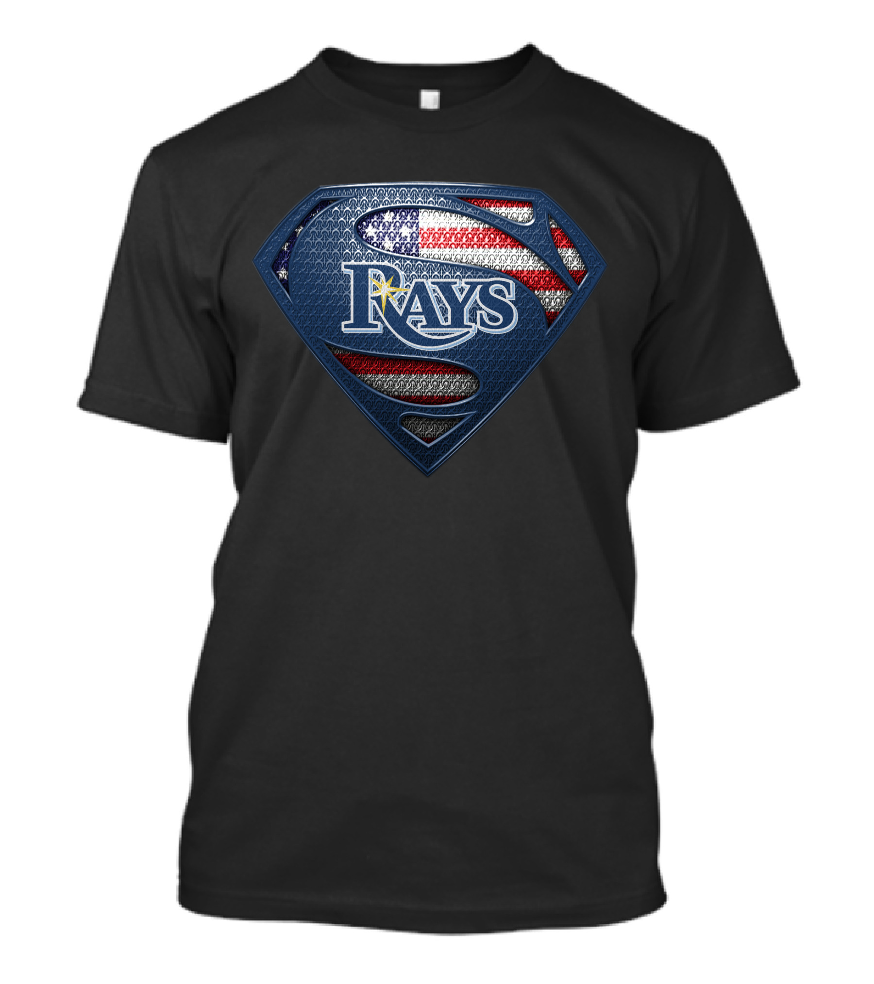 Tampa Bay Rays Superman Logo American Flag T-Shirt