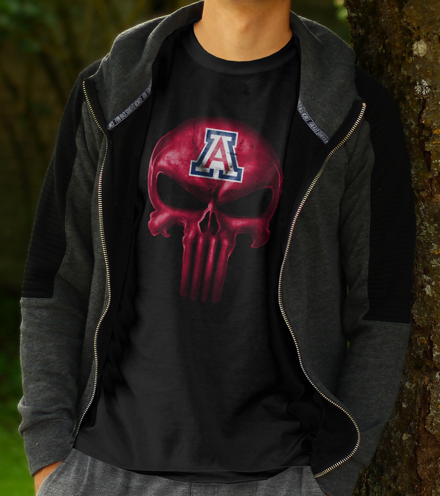 Arizona Wildcats Punisher Skull T-Shirt