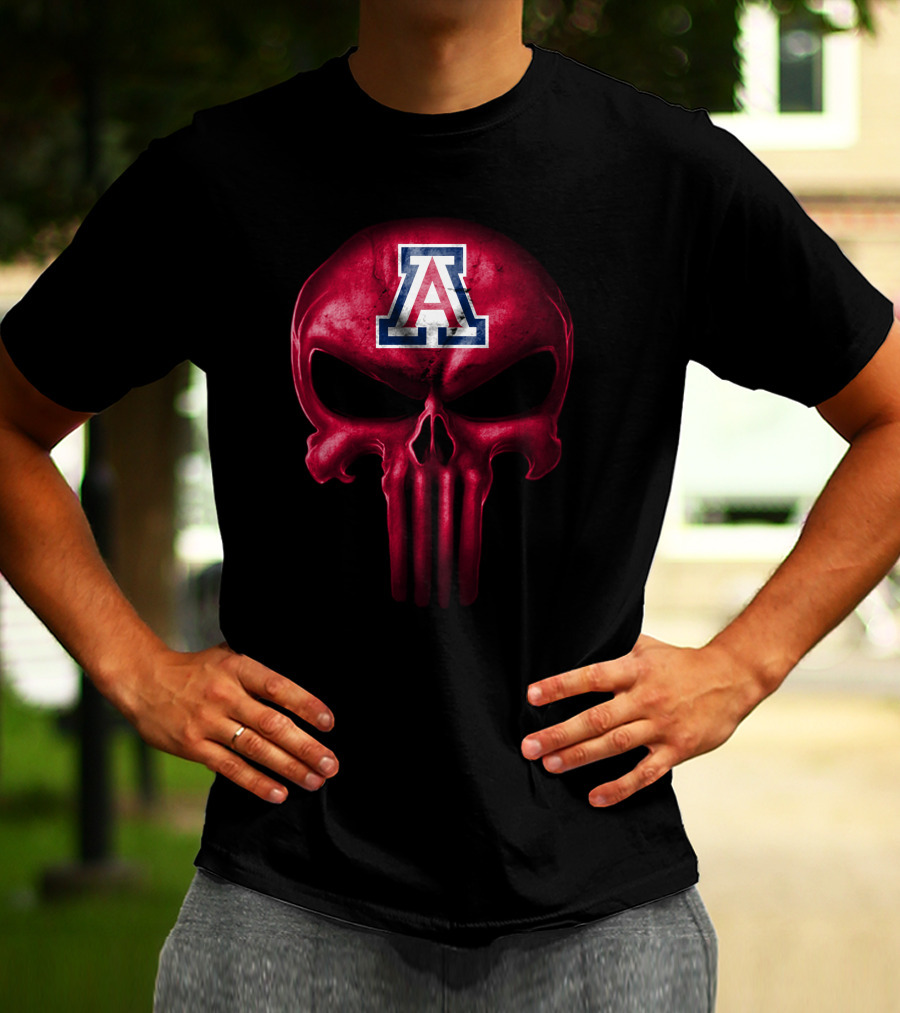 Arizona Wildcats Punisher Skull T-Shirt