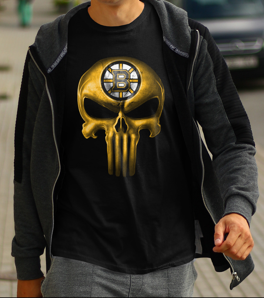 Boston Bruins Punisher Skull T-Shirt
