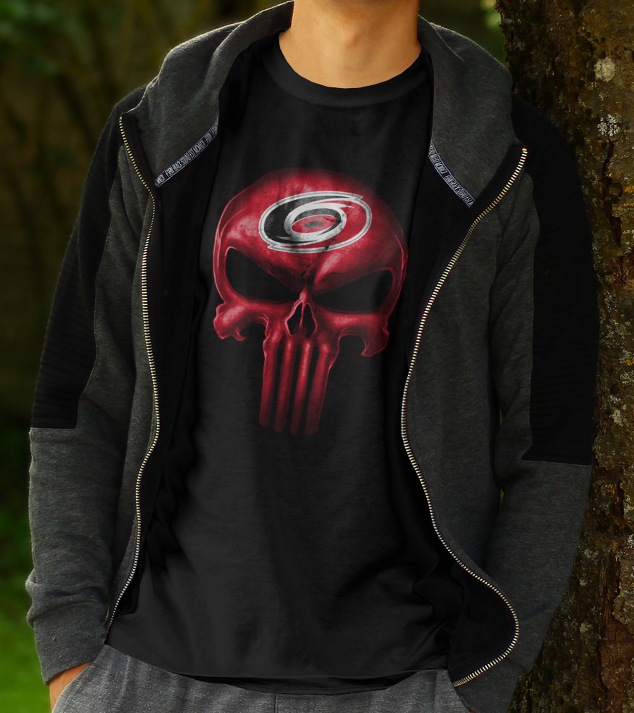Carolina Hurricanes Skull Logo Red T-Shirt