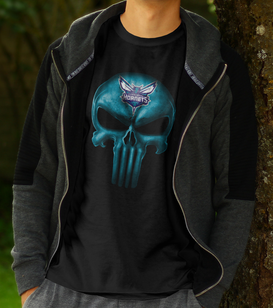 Charlotte Hornets Skull T-Shirt