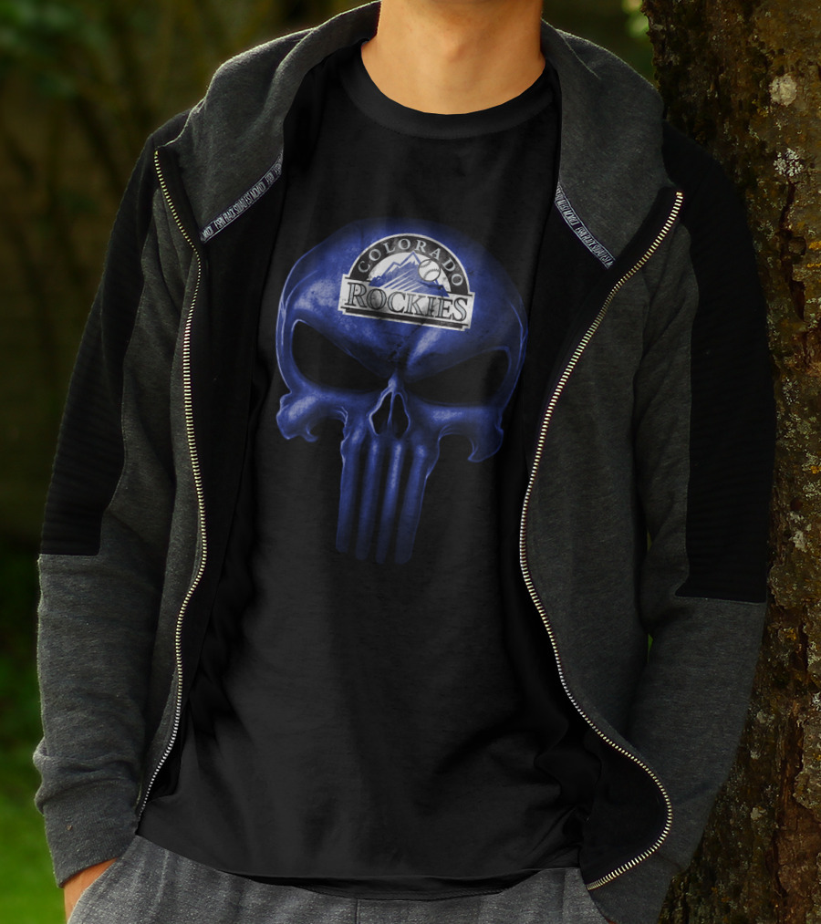 Colorado Rockies Skull Baseball T-Shirt