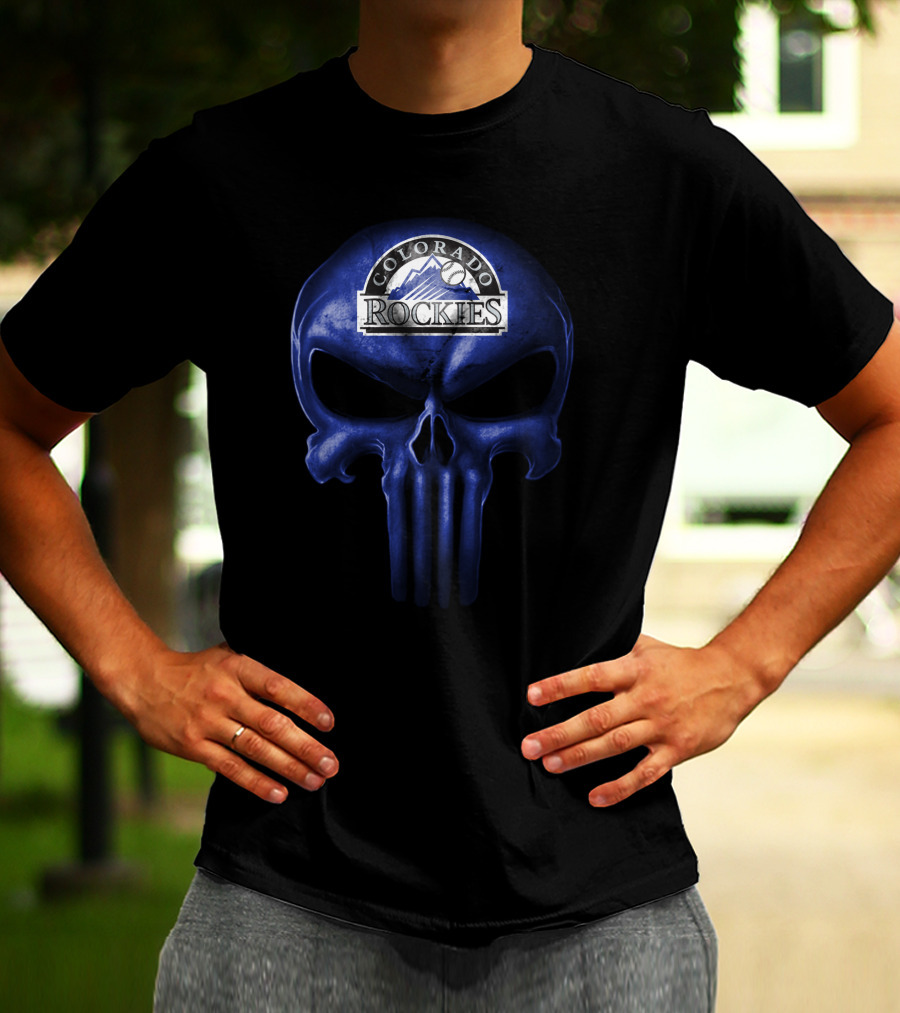 Colorado Rockies Skull Baseball T-Shirt