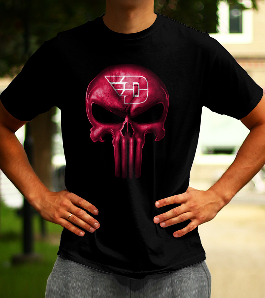 Dayton Flyers Skull Logo Red T-Shirt
