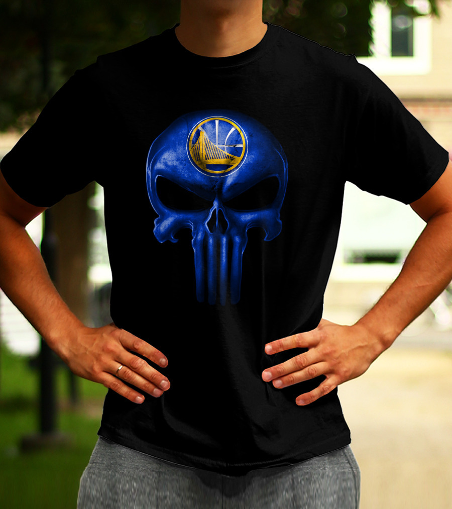 Golden State Warriors Blue Skull T-Shirt