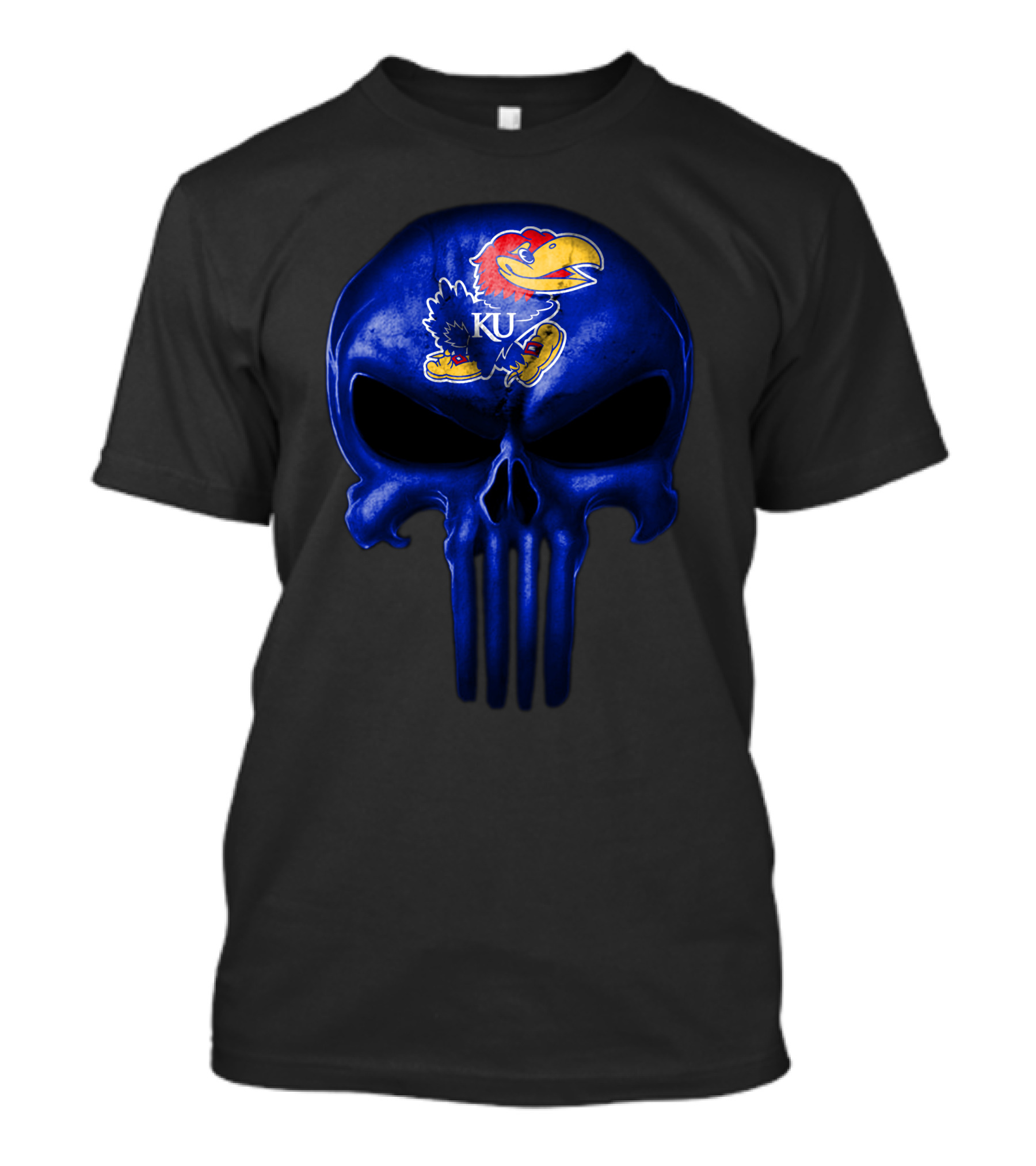 Kansas Jayhawks Skull Ku T-Shirt