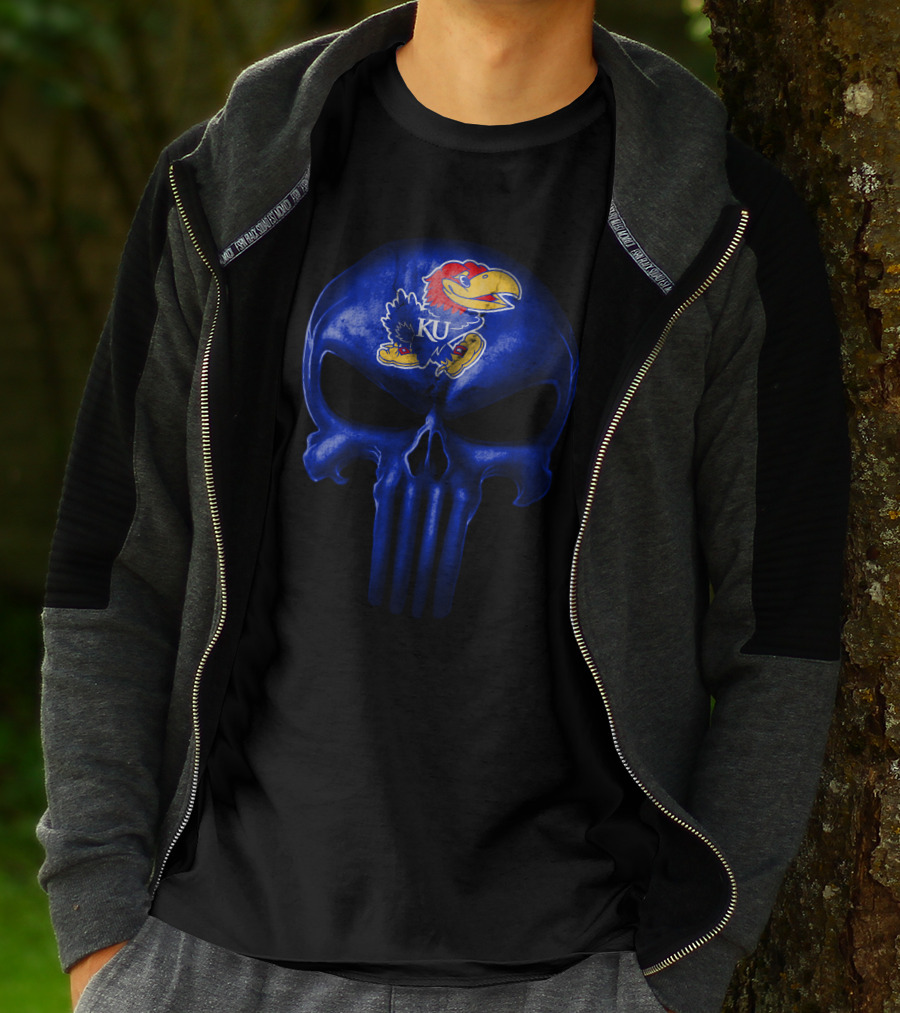 Kansas Jayhawks Skull Ku T-Shirt