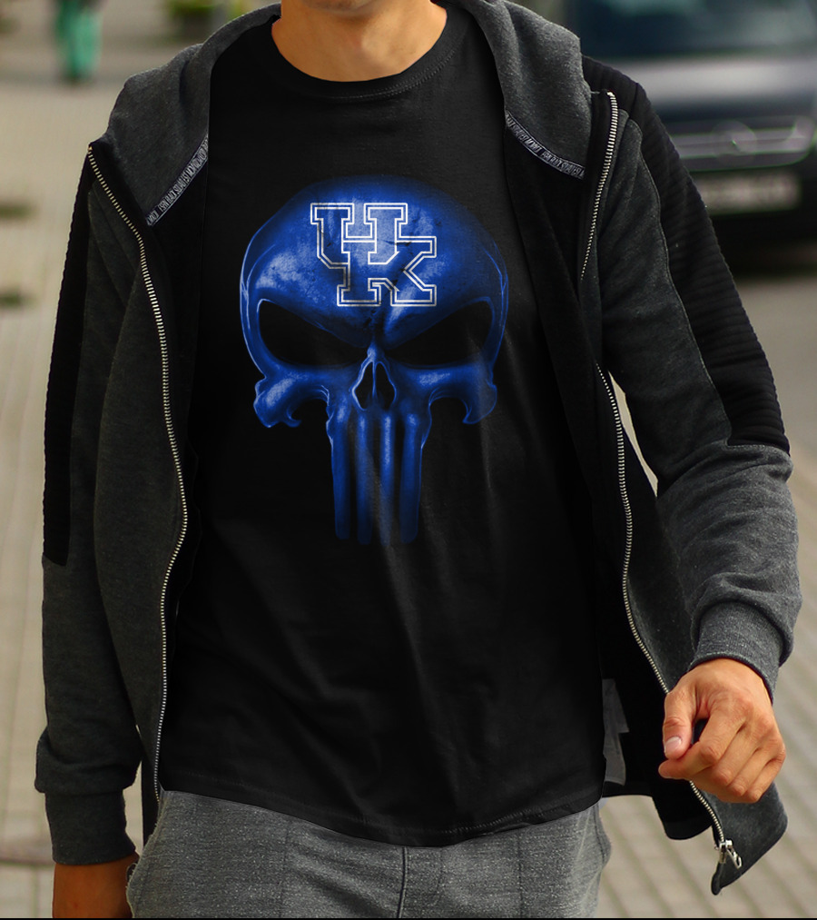 Kentucky Wildcats Skull Punisher T-Shirt