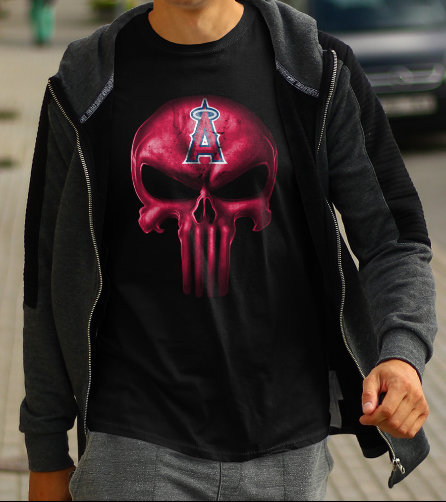 Los Angeles Angels Skull Emblem With Team T-Shirt