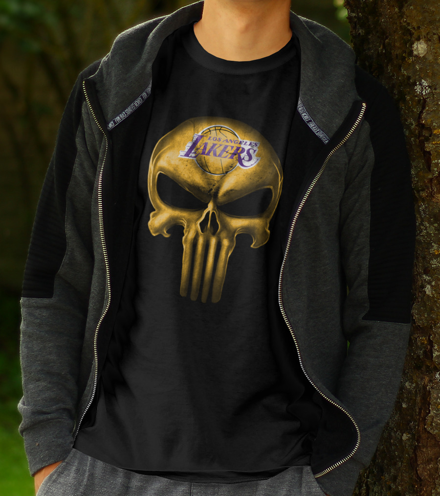 Los Angeles Lakers Skull Basketball T-Shirt