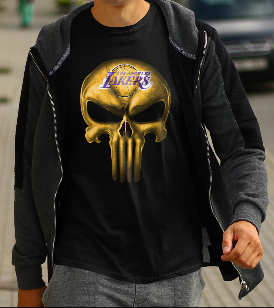 Los Angeles Lakers Skull Basketball T-Shirt