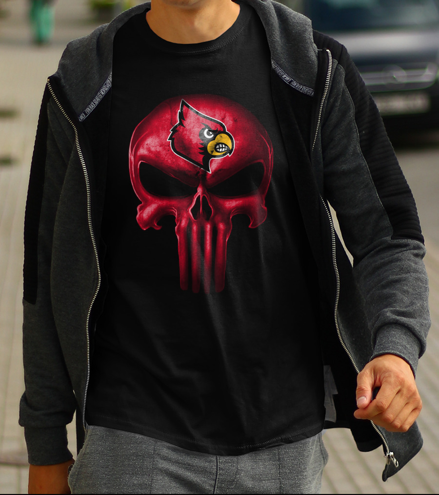 Louisville Cardinals Skull T-Shirt