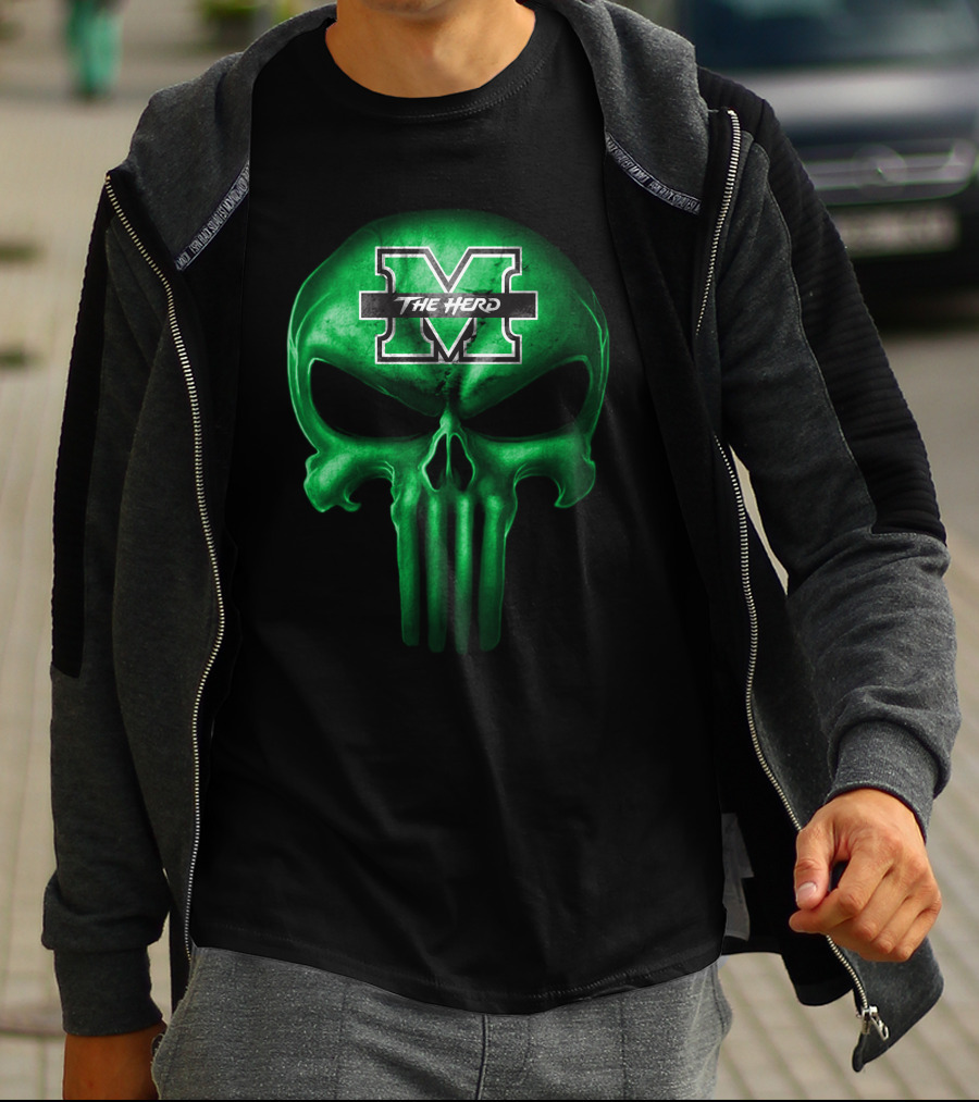 Marshall Thundering Herd Skull M The Herd T-Shirt