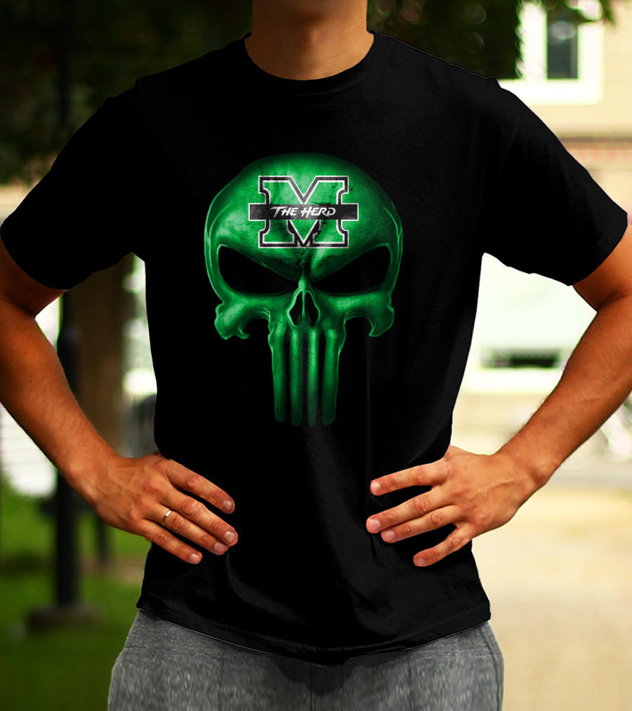 Marshall Thundering Herd Skull M The Herd T-Shirt