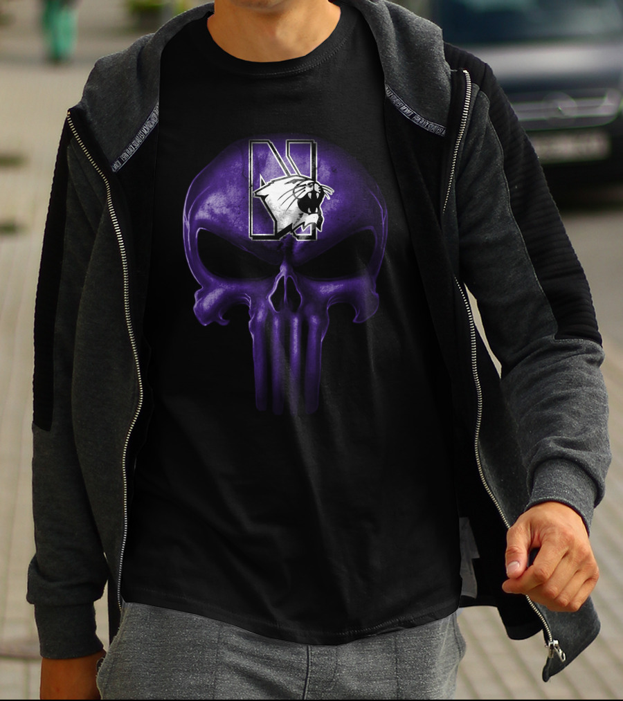 Northwestern Wildcats Skull Logo Purple T-Shirt