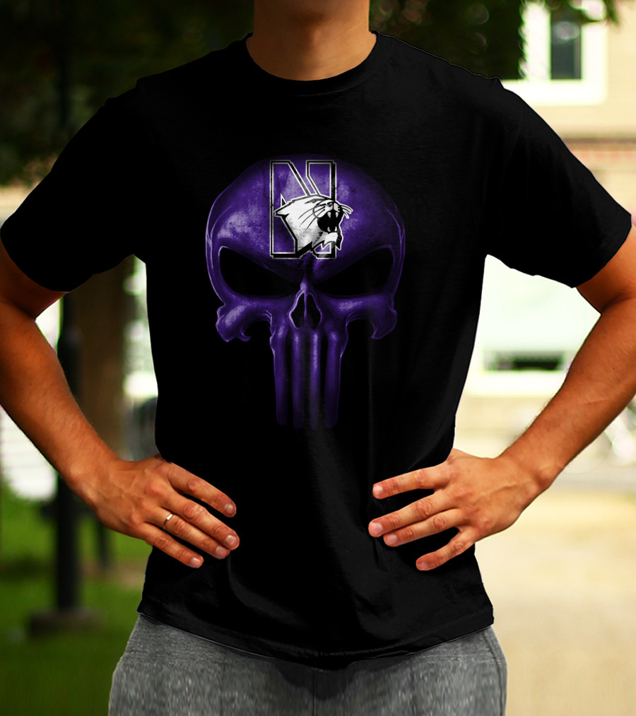 Northwestern Wildcats Skull Logo Purple T-Shirt
