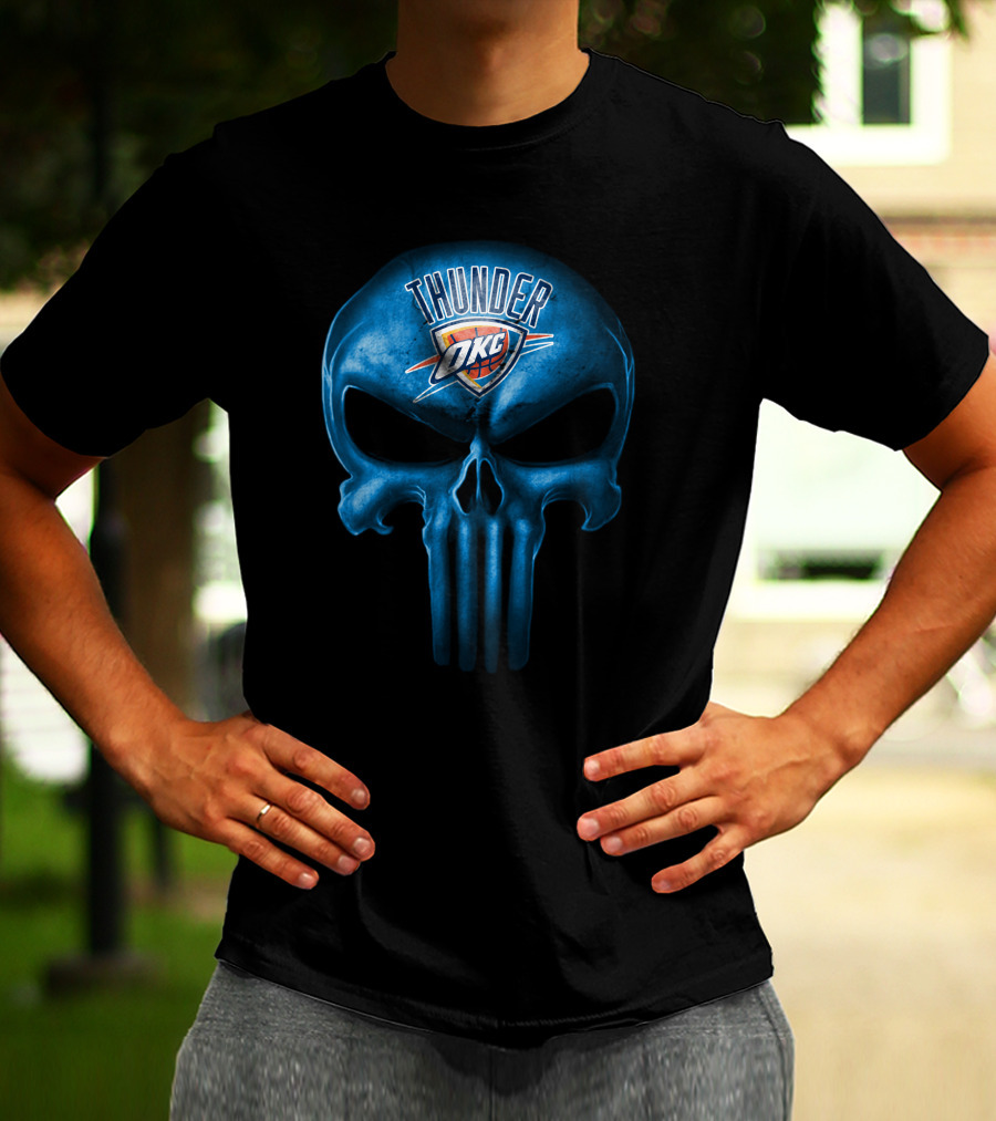 Oklahoma City Thunder Okc Skull Logo Thunder T-Shirt