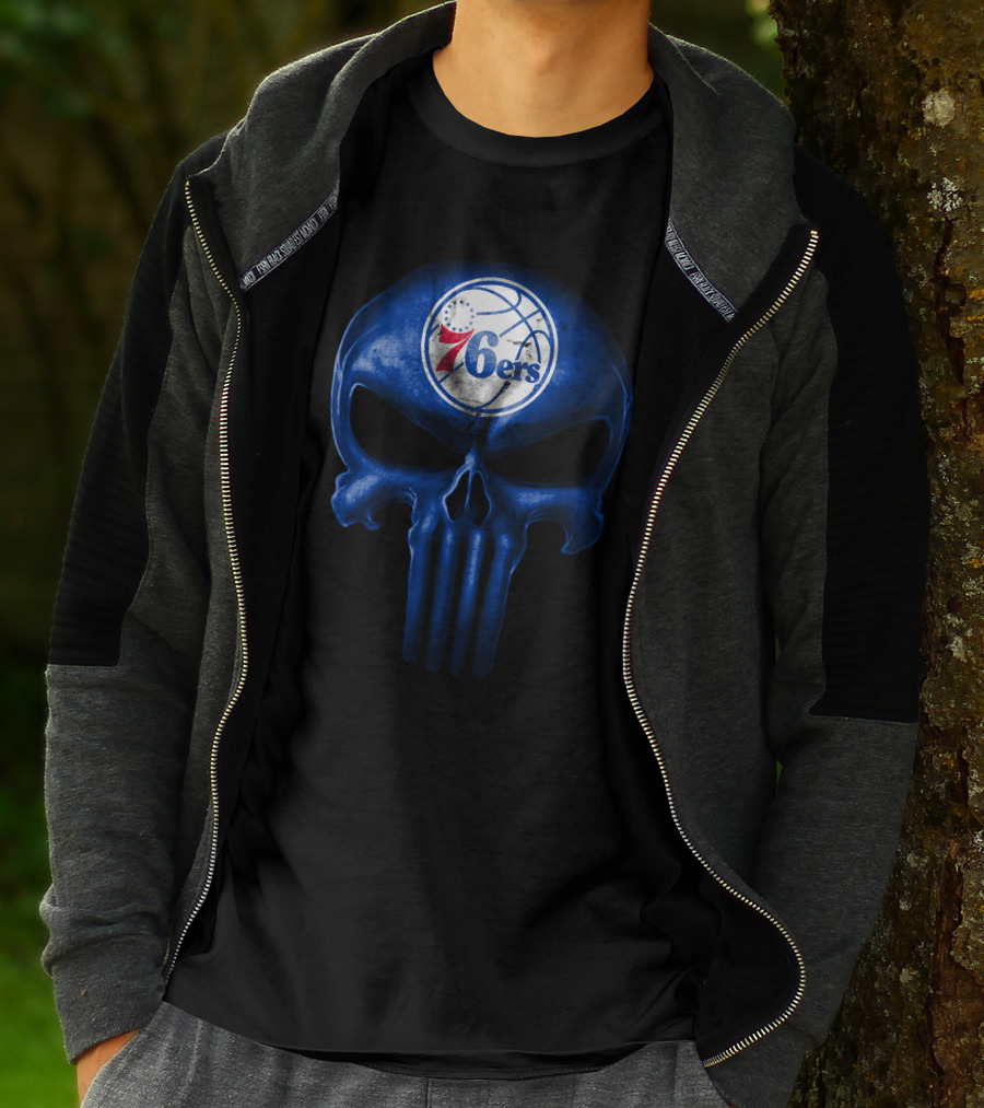 Philadelphia 76ers Punisher Skull T-Shirt