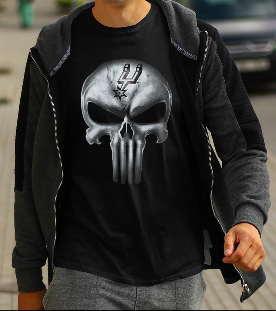 San Antonio Spurs Punisher Skull T-Shirt