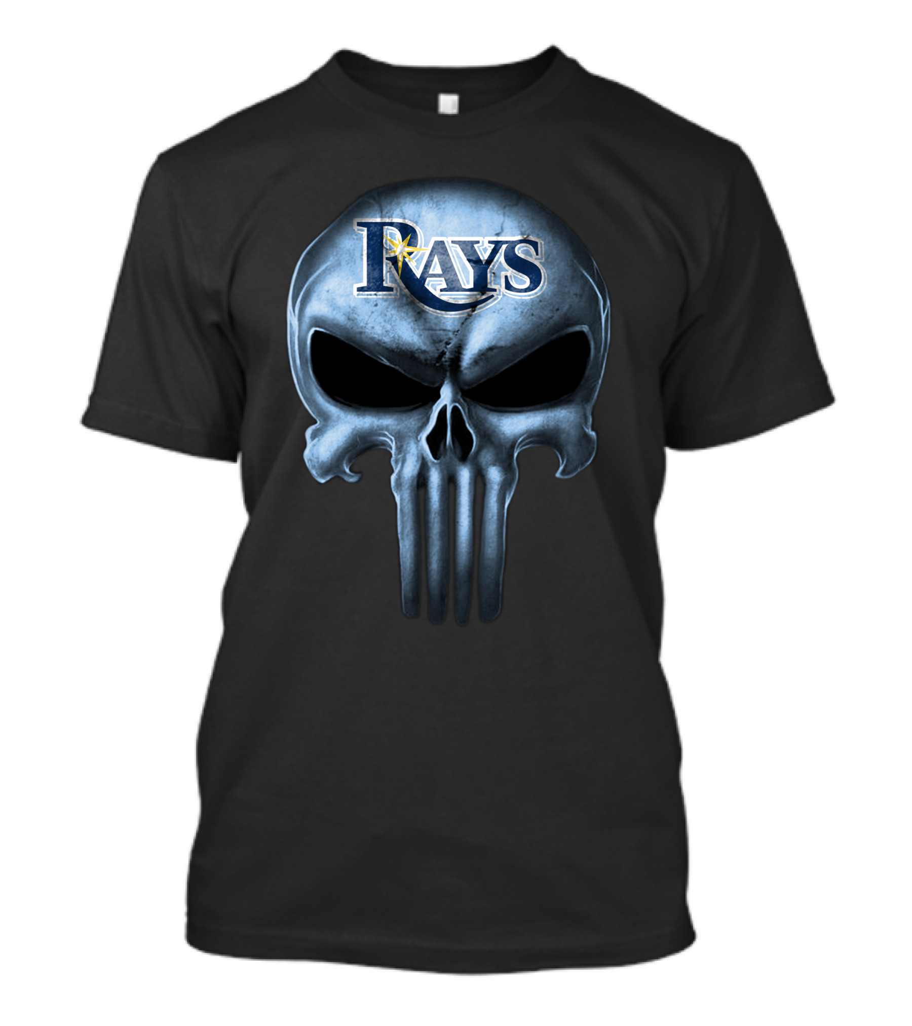 Tampa Bay Rays Skull Logo Fusion T-Shirt