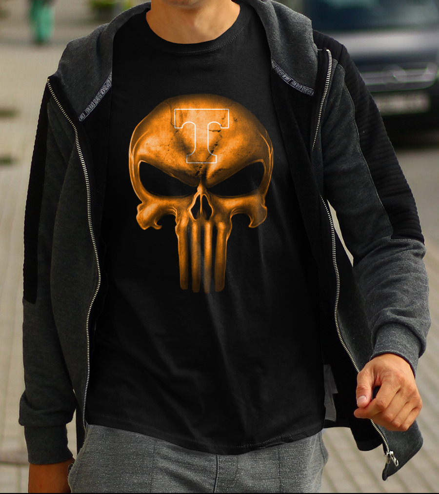 Tennessee Volunteers Skull Punisher Style T-Shirt
