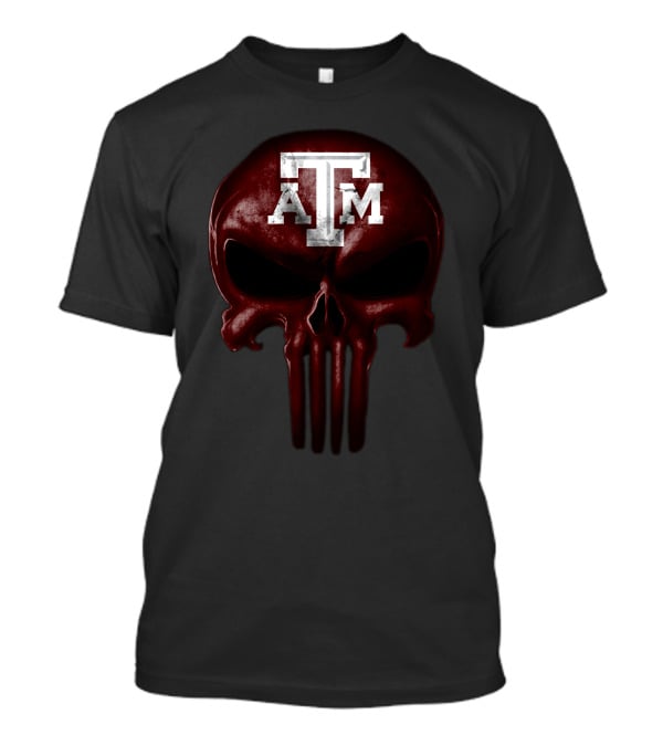Texas A&M Aggies Skull Atm Logo Dark T-Shirt